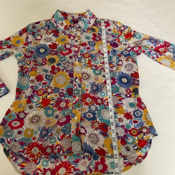 LIBERTY ART Fabrics of London Cotton Floral Print Shirt Button Front Size S/:P - Picture 12 of 15